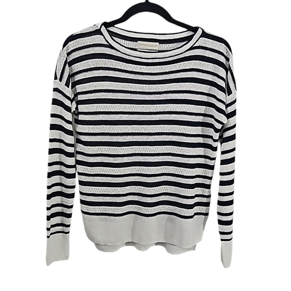 Cynthia Rowley Women's Striped Linen Sweater Size XS